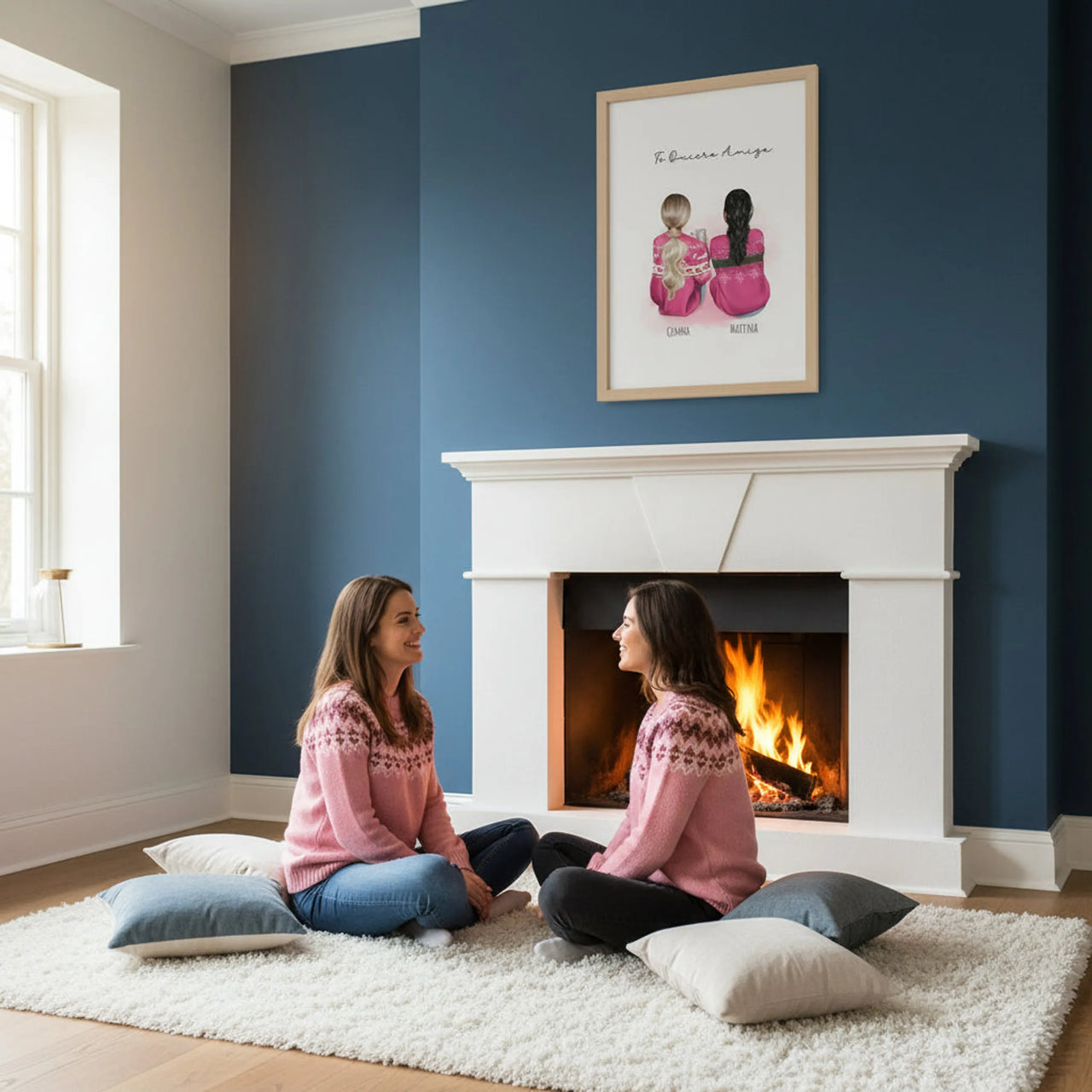 Regalo para mejores amigas navidad  con ilustración personalizada - de moi a toi