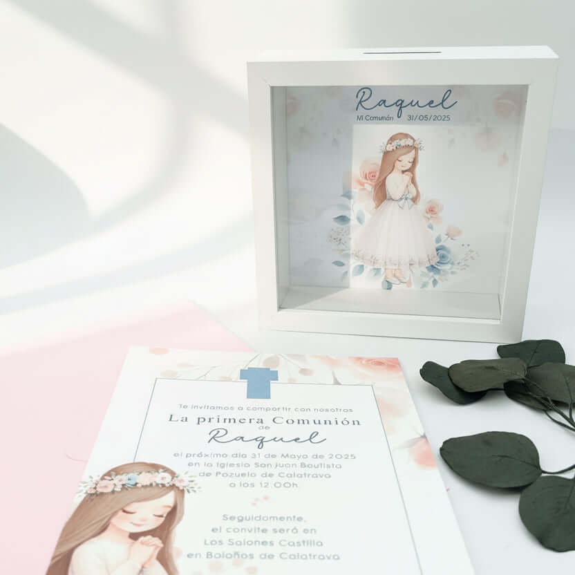 Regalo de comunión personalizado con muñeca de niña