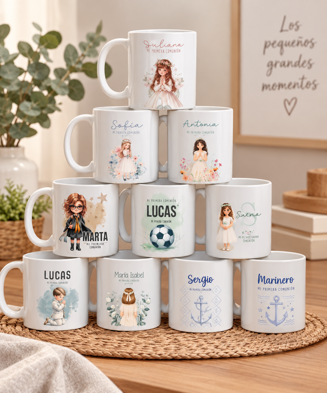 Taza de comunión personalizada – Regalo o detalle para invitados - diseños editables