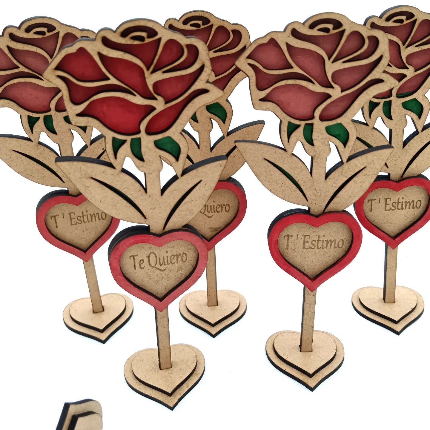 Rosa de Sant Jordi de madera pintada a mano