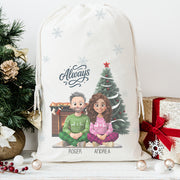 Saco de Navidad personalizado con ilustración de pareja – De moi à toi