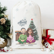 Saco de Navidad personalizado con ilustración de pareja – De moi à toi