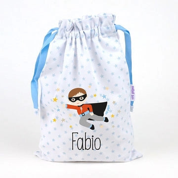 Saquito Superhéroe personalizado - Regalo original personalizado - DE MOI À TOI