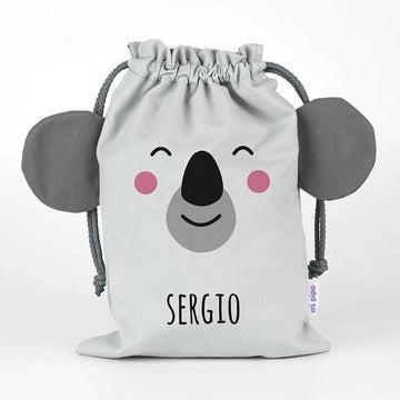 Saquito zoo conejo rosa personalizado - Regalo original personalizado - DE MOI À TOI
