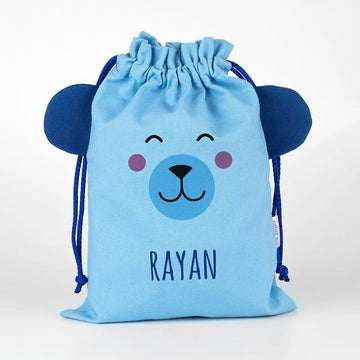 Saquito zoo Oso Azul personalizado - Regalo original personalizado - DE MOI À TOI