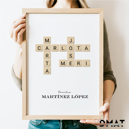 Regalo original personalizado para familia, amigos, boda o sorprender. Scrabble personalizado