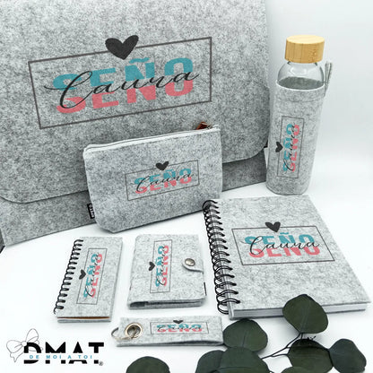 Set de regalo personalizado para seño original y práctico ideal para fin de curso y navidad - De moi a toi