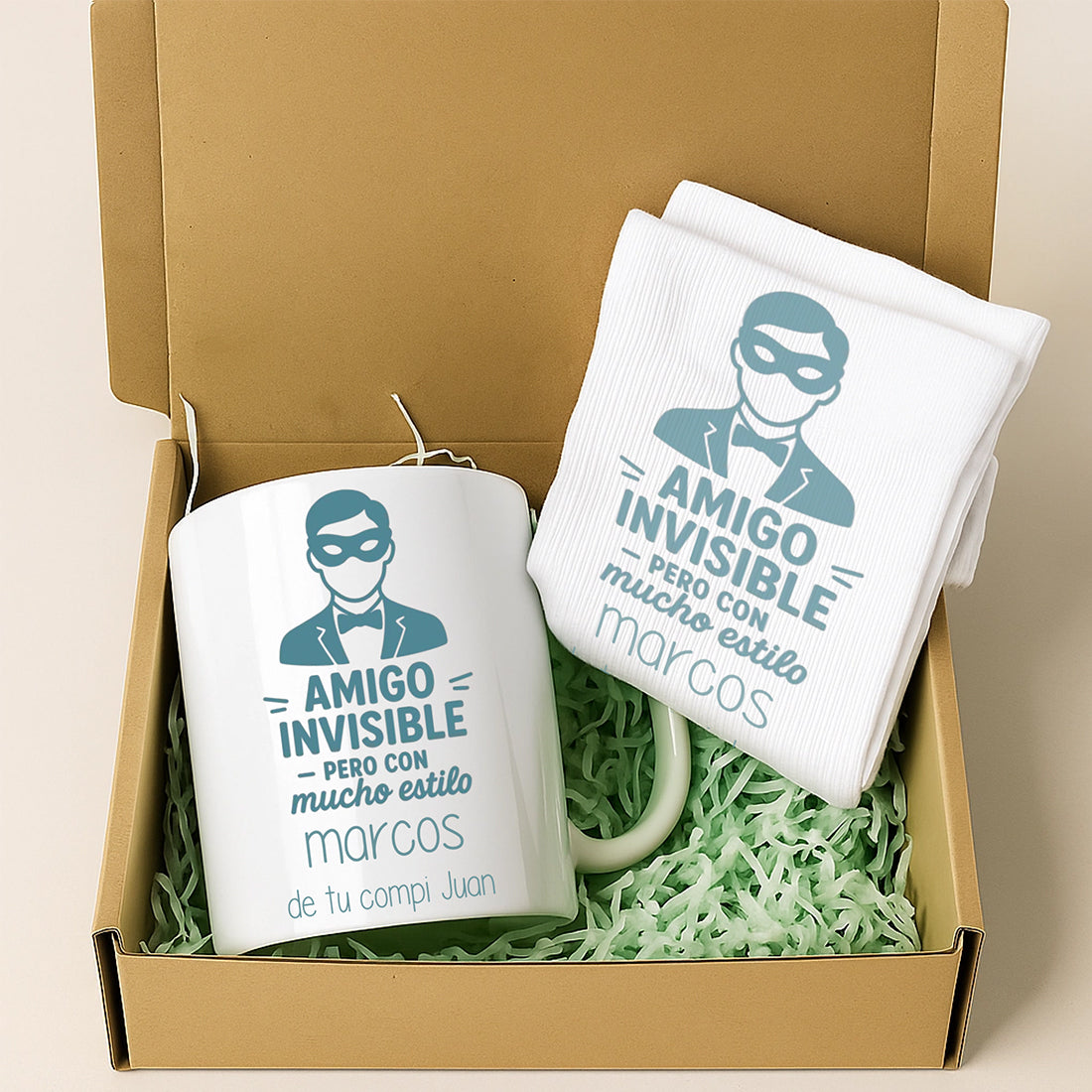 regalo original personalizado para sorprender en amigo invisible con frase divertida