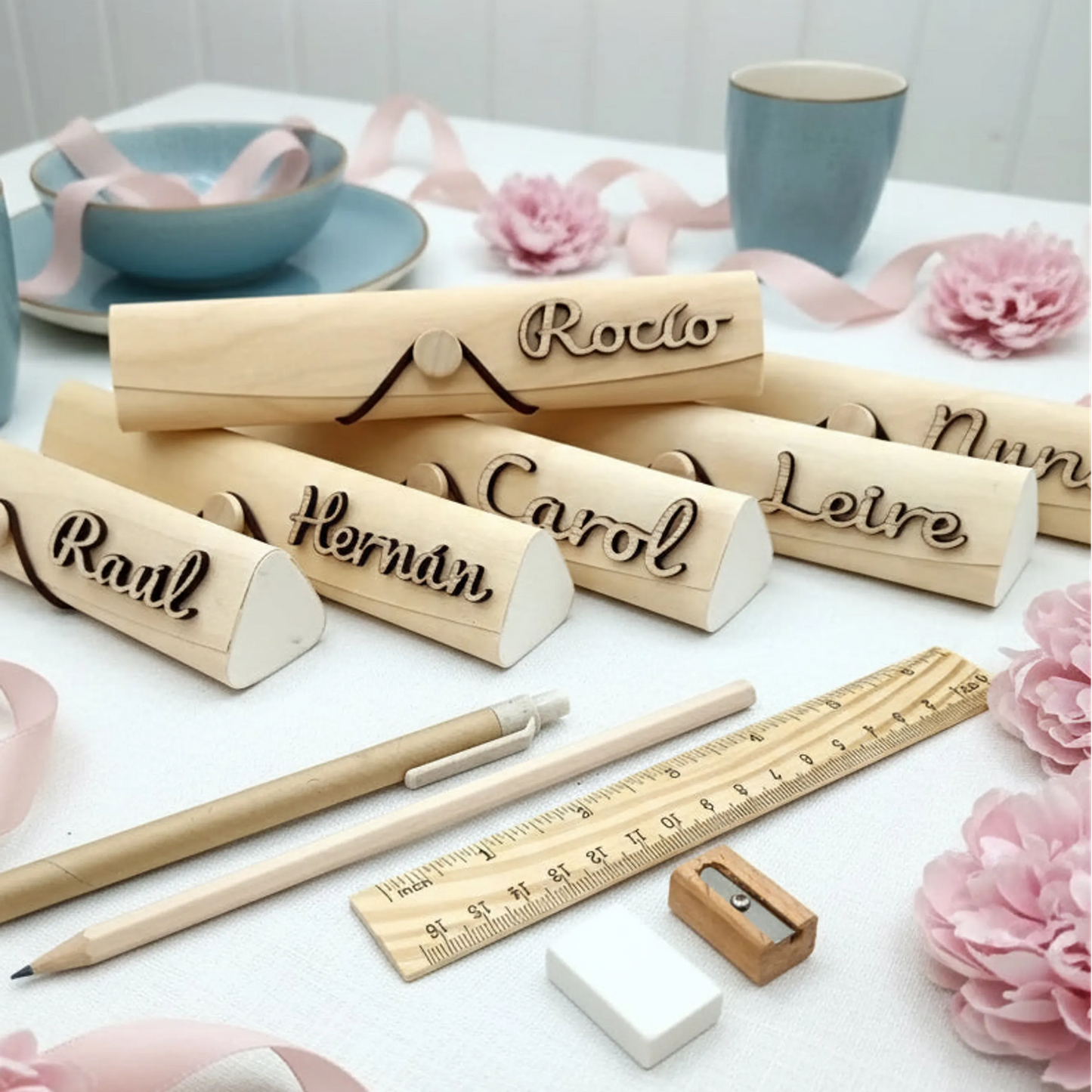 Sets de regalo personalizado con nombre para alumnos, compañeros e invitados de celebración - De moi à toi