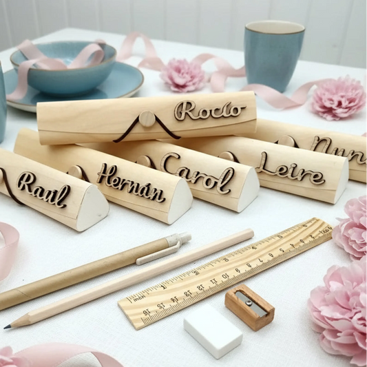 Sets de regalo personalizado con nombre para alumnos, compañeros e invitados de celebración - De moi à toi