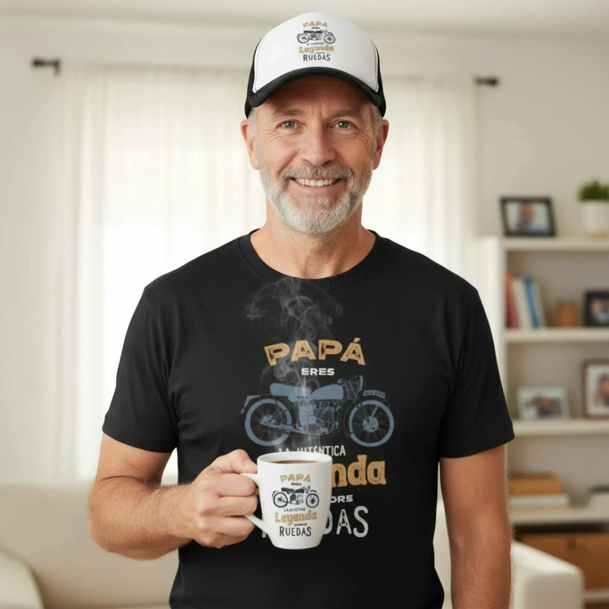 Set de regalo Padre Motero Leyenda con camiseta, gorra y taza – De moi à toi