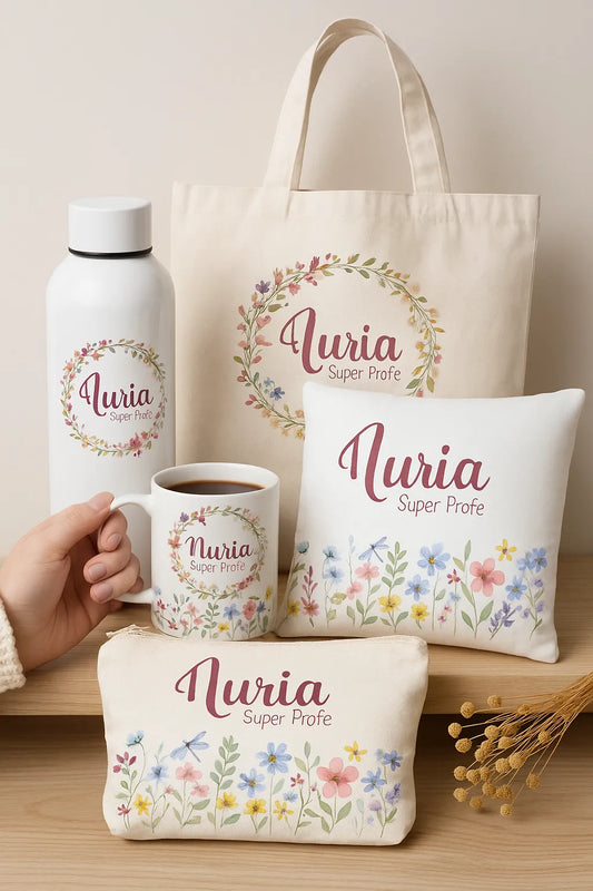 Set de regalo personalizado para profesora en fin de curso