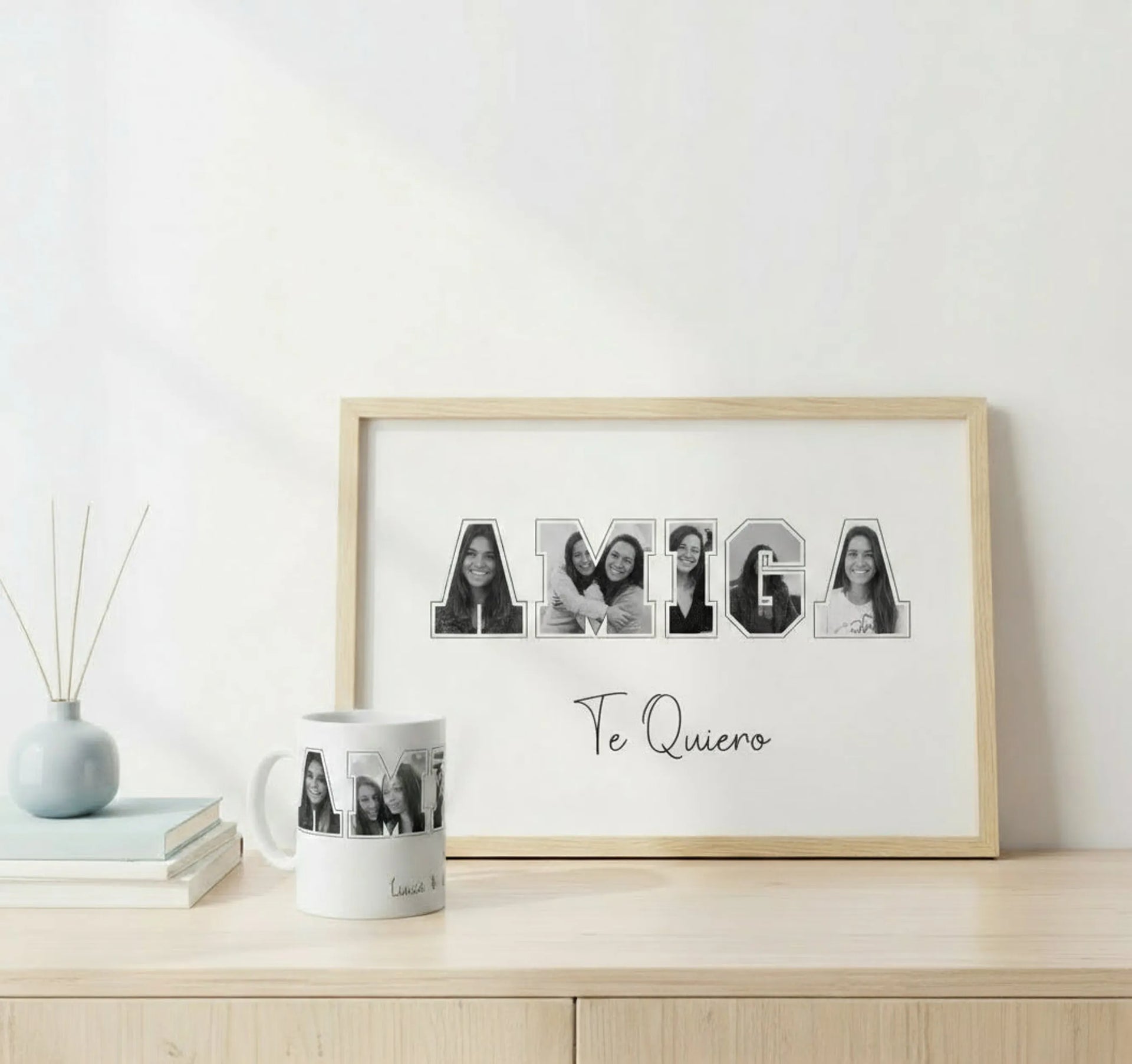 Set Lámina y Taza personalizada mejores Amigas - Regalo original personalizado - DE MOI À TOI