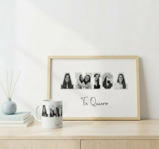 Set Lámina y Taza personalizada mejores Amigas - Regalo original personalizado - DE MOI À TOI