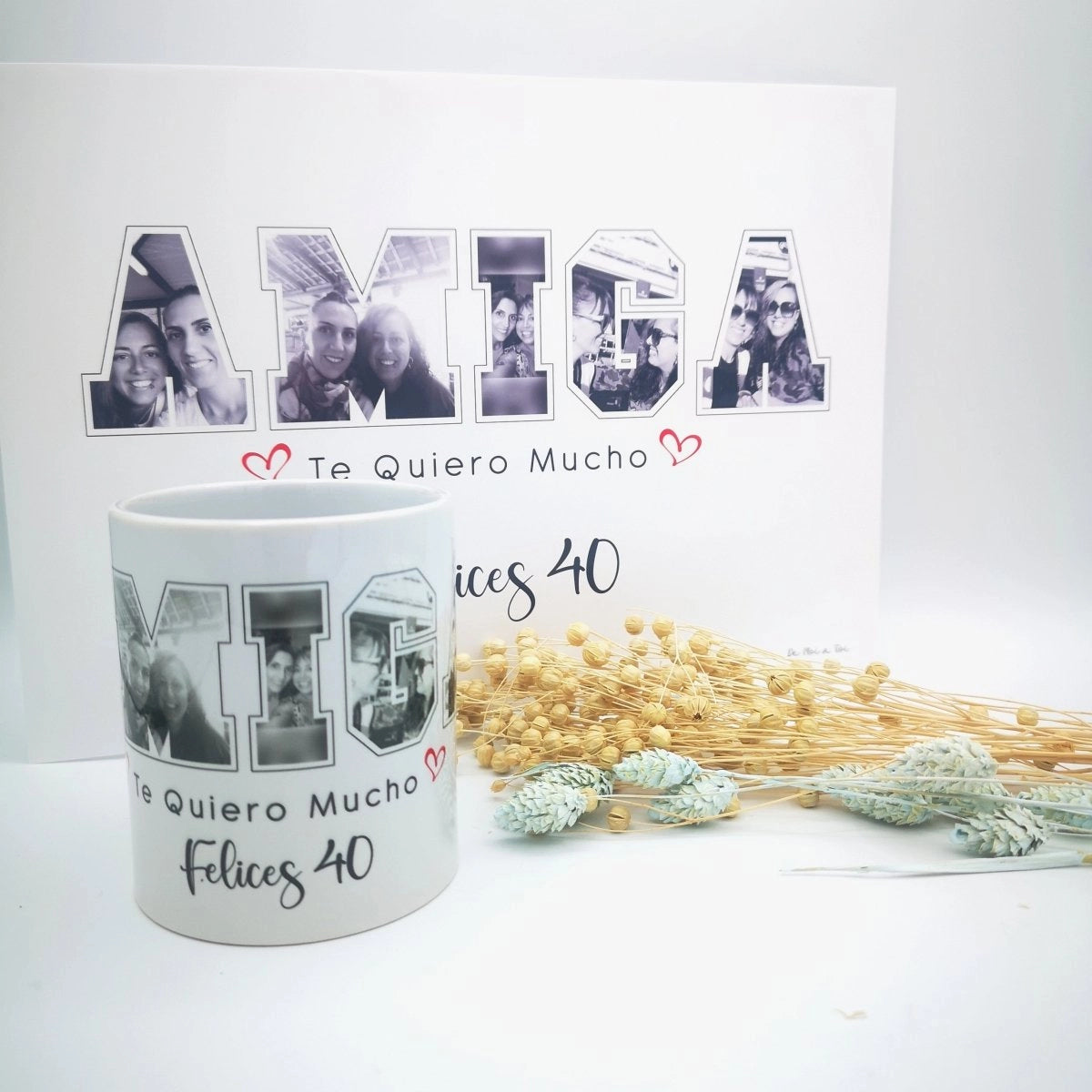 Set Lámina y Taza personalizada mejores Amigas - Regalo original personalizado - DE MOI À TOI