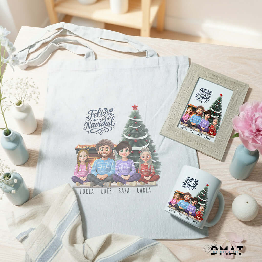 Set familiar OHANA con marco, totebag y taza personalizados – De moi à toi