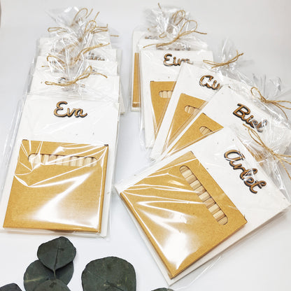 Set infantil colorear para bodas bautizos y comuniones con libreta de semillas
