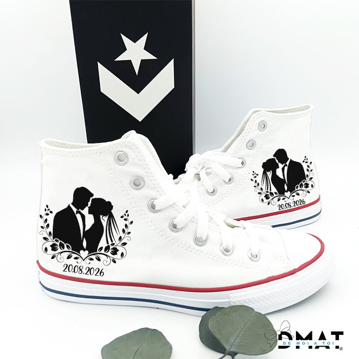 Zapatillas personalizadas boda pareja silueta