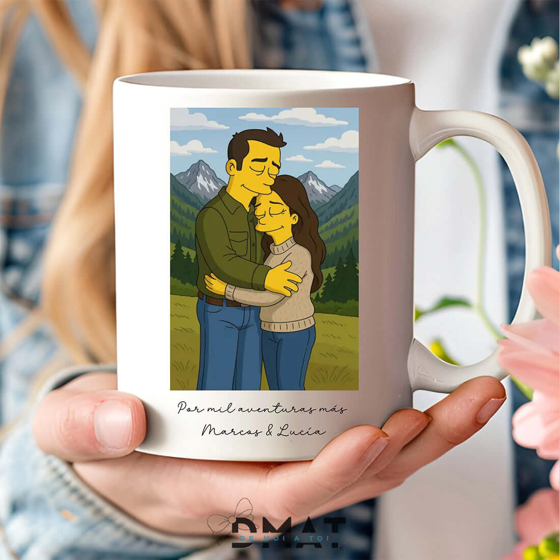 Taza personalizada estilo Simpson – Caricatura por IA a partir de foto