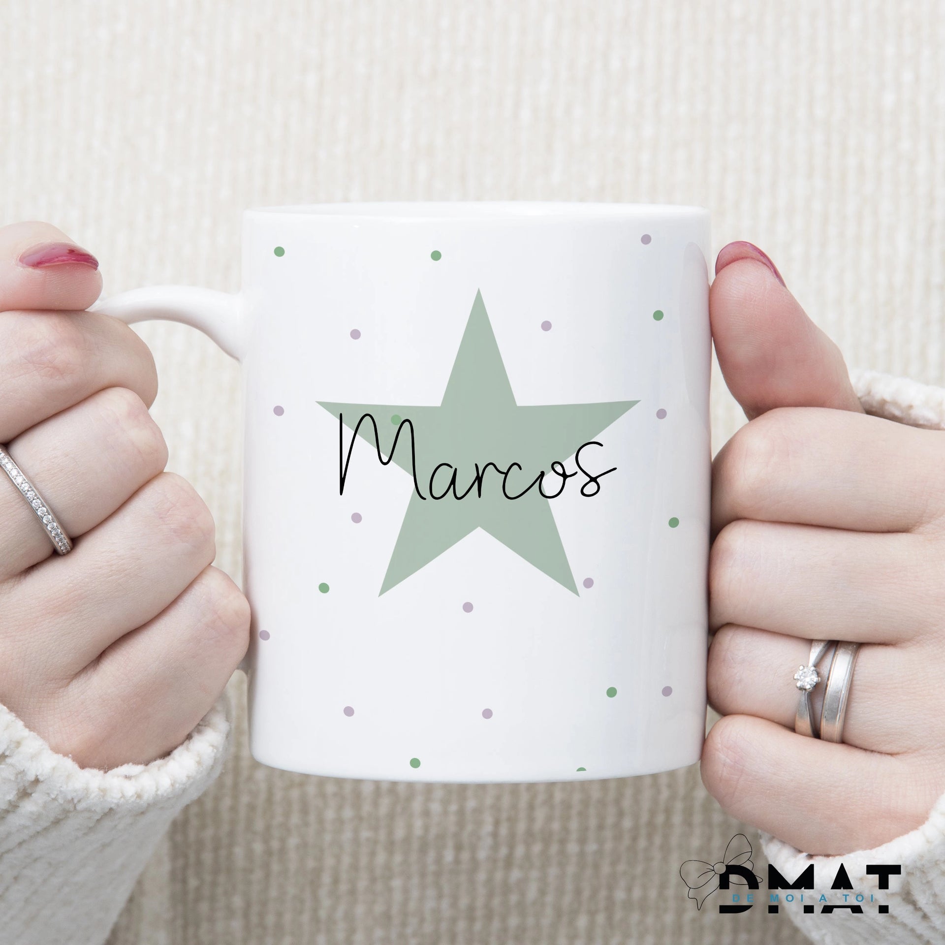 Taza personalizada con nombre para celebraciones - de moi a toi