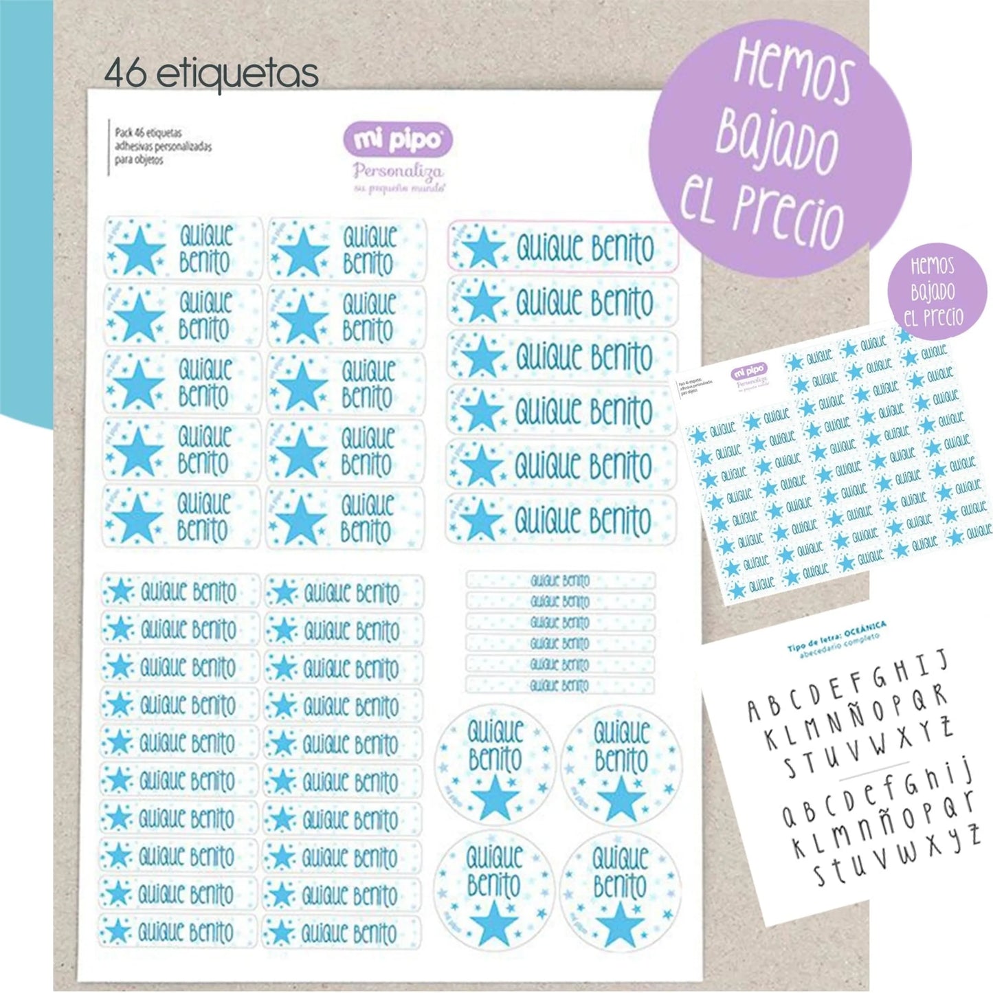 etiquetas objetos para niños con nombres