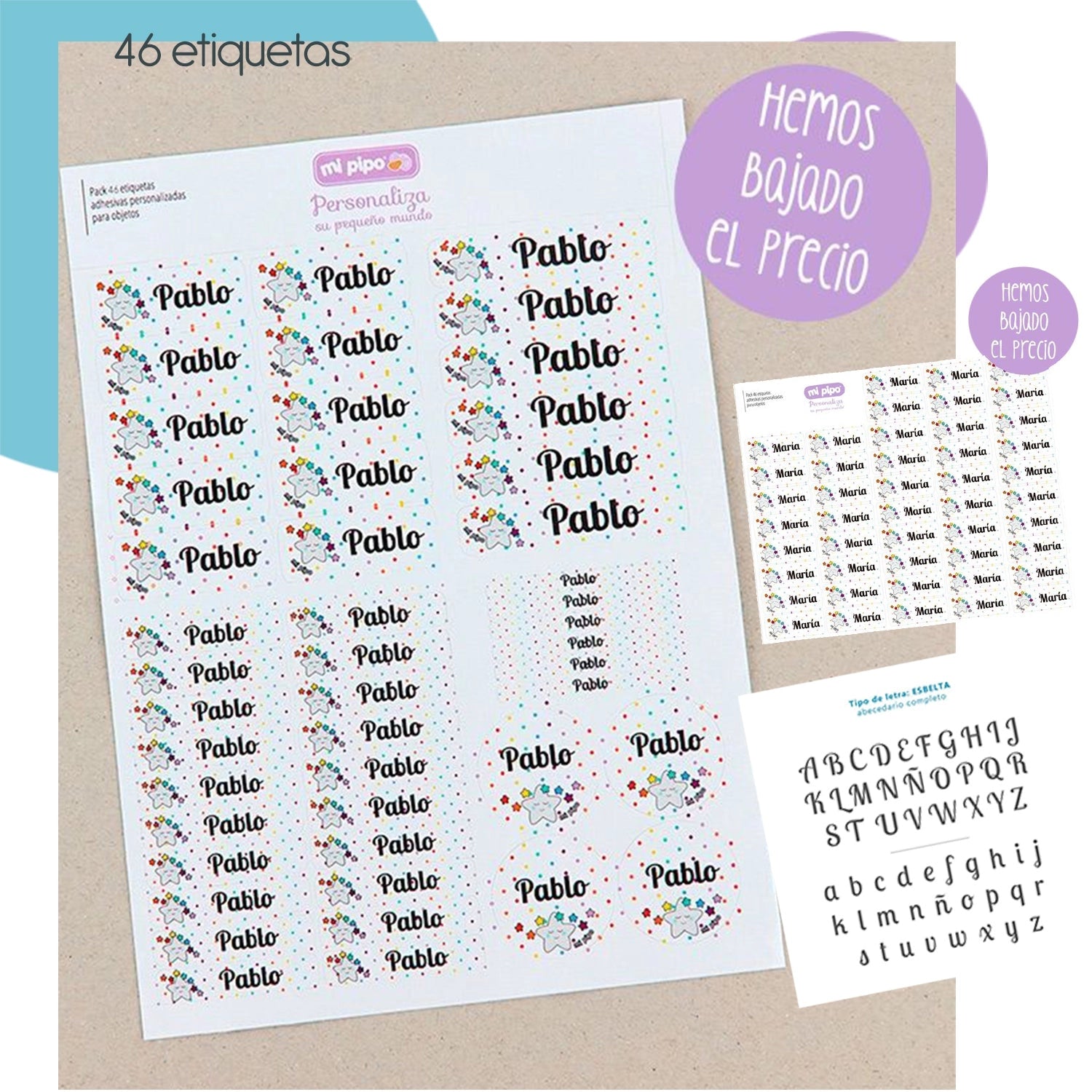 etiquetas objetos para niños con nombres