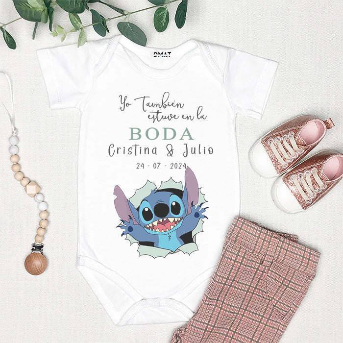 Body personalizado como regalo de boda para bebé y embarazada - Stitch