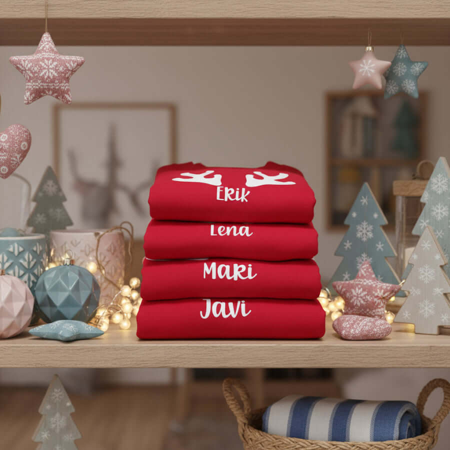  conjunto de ropa personalizada navideña familiar con nombres – De moi à toi