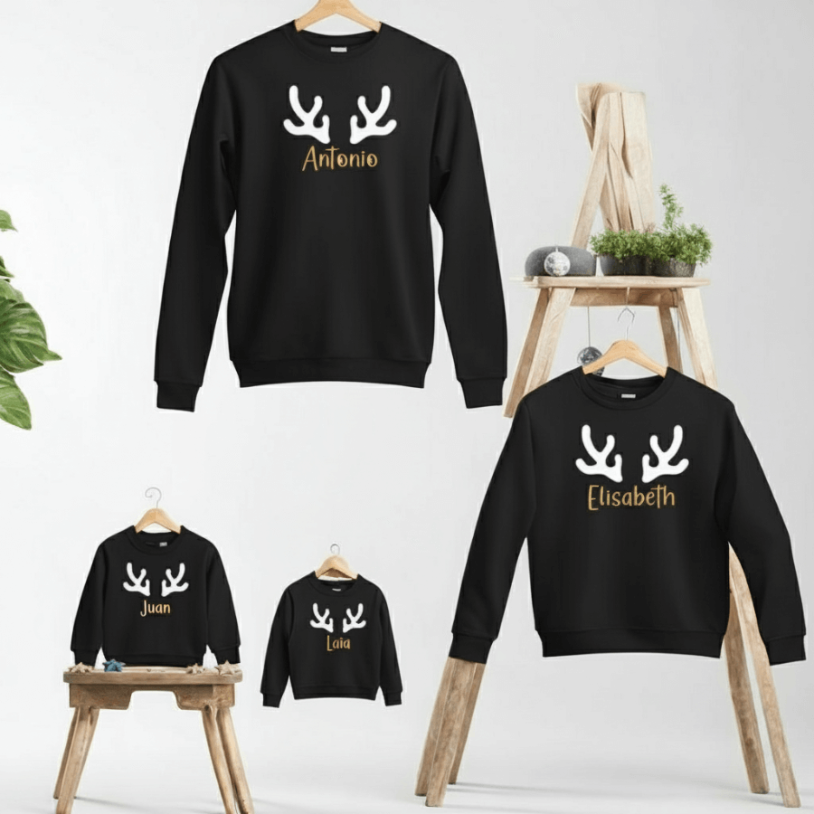 sudaderas a juego para familia – ropa navideña personalizada 