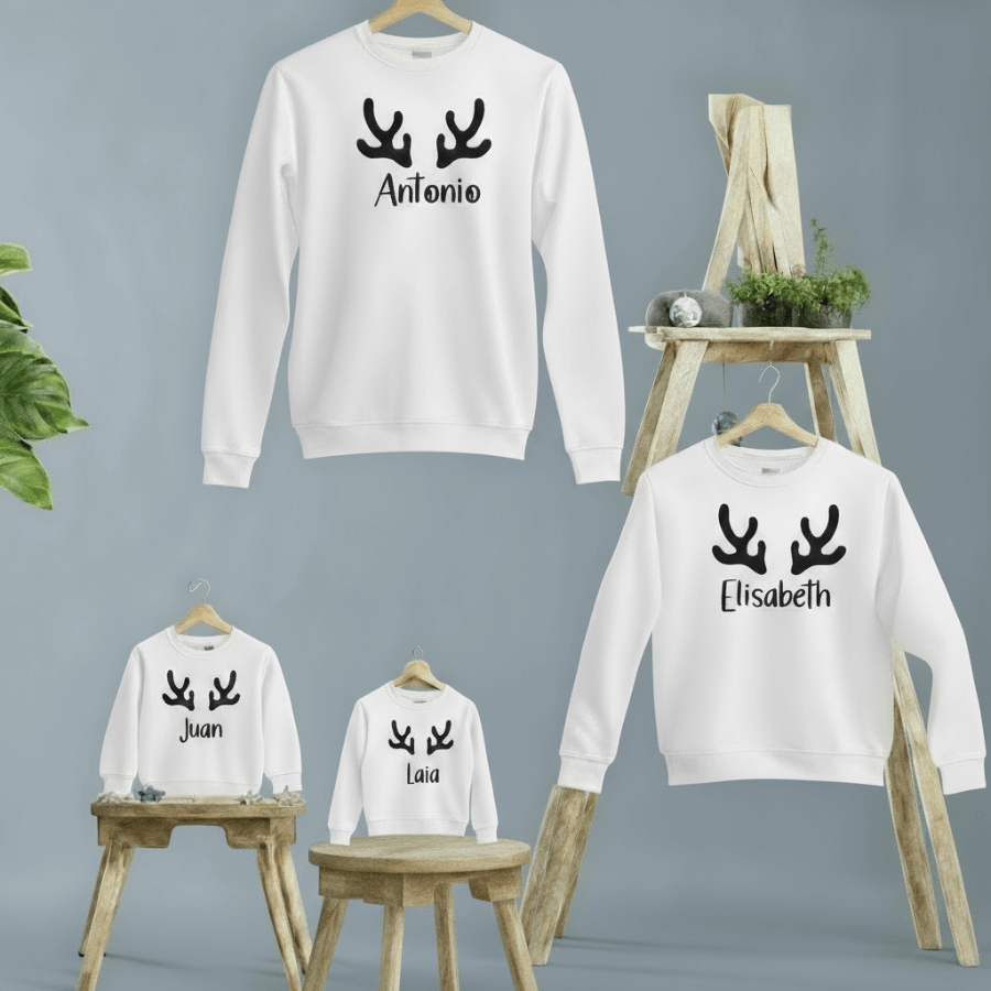 sudaderas personalizadas adulto e infantil – diseño reno 