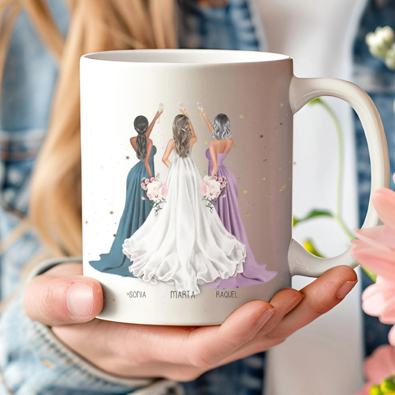 Taza personalizada con dibujo editable para damas de honor - Regalo original en De moi à toi