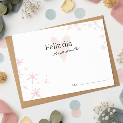 Tarjetón A5 para mamá personalizado con nombre y dedicatoria · De Moi à Toi