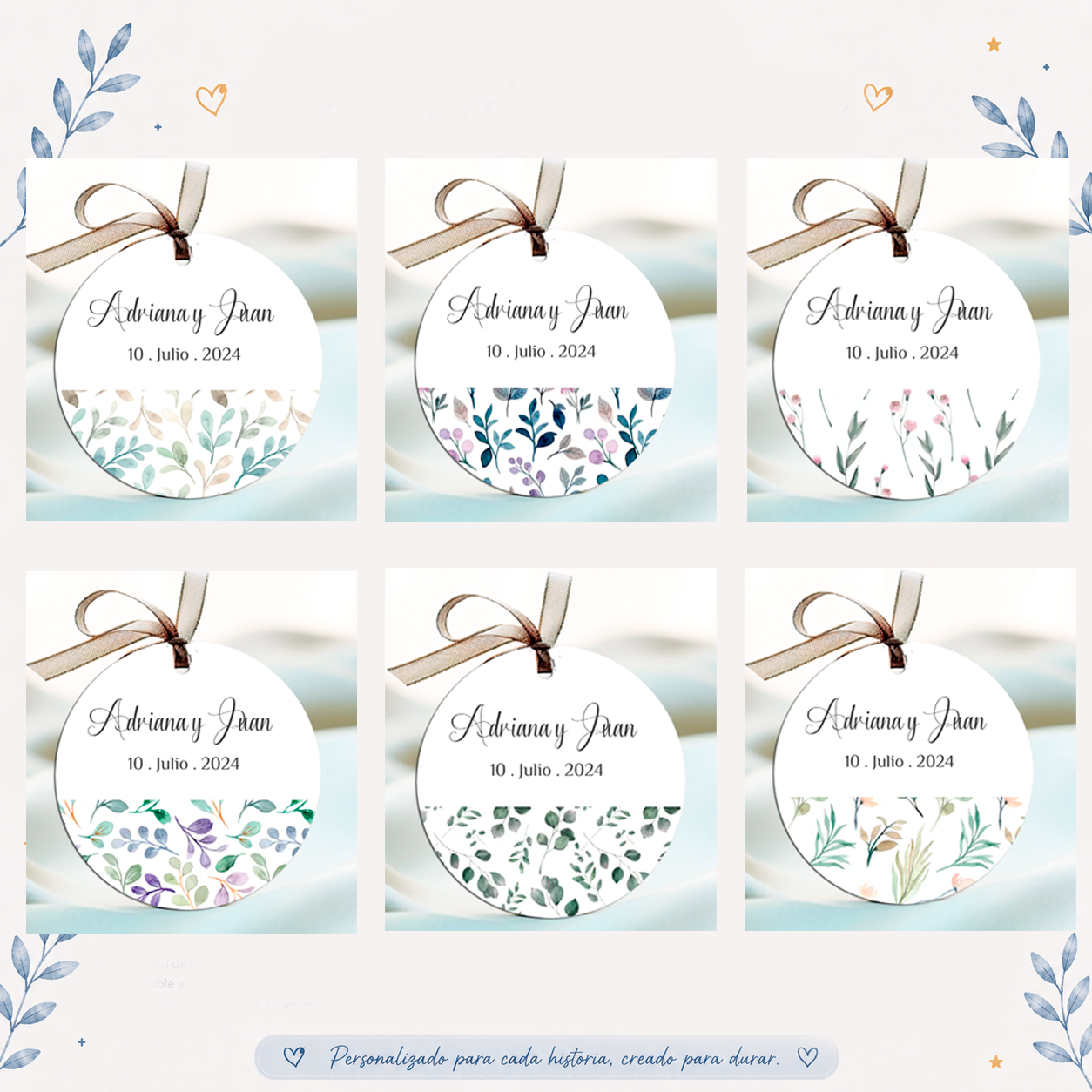 Tarjetas y etiquetas de regalo Diseños Naturales (Pack 10 uds)