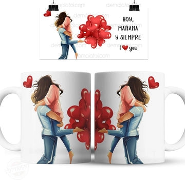 Taza amor doble editable - Regalo original personalizado - DE MOI À TOI
