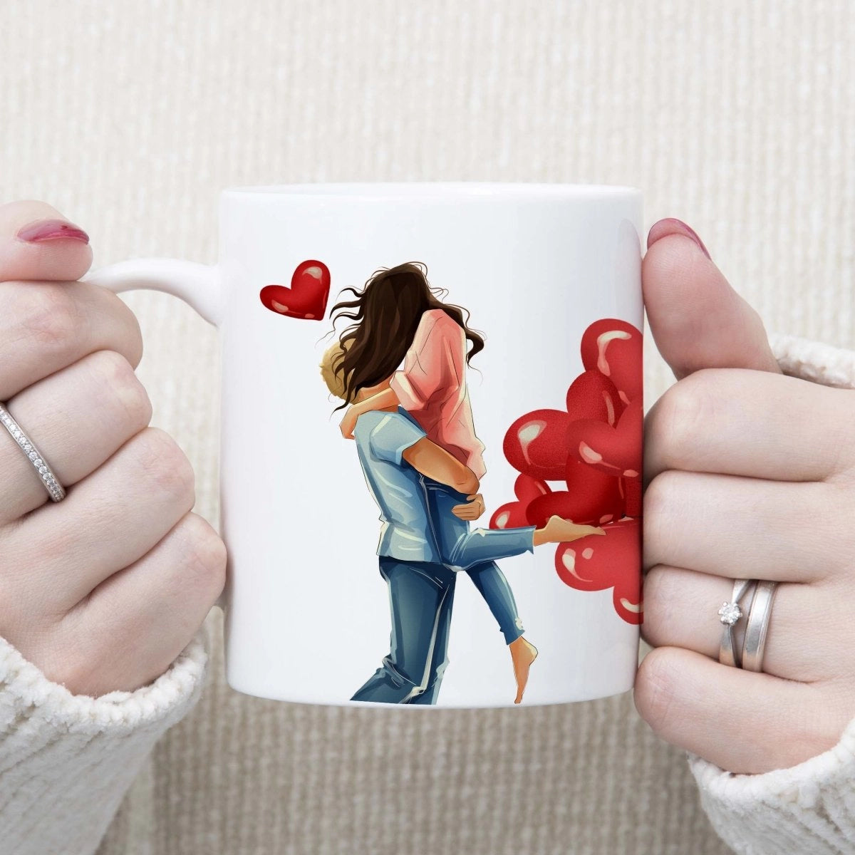 Taza amor doble editable - Regalo original personalizado - DE MOI À TOI