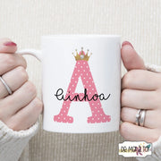 Taza con Inicial y nombre - Corona - Regalo original personalizado - DE MOI À TOI