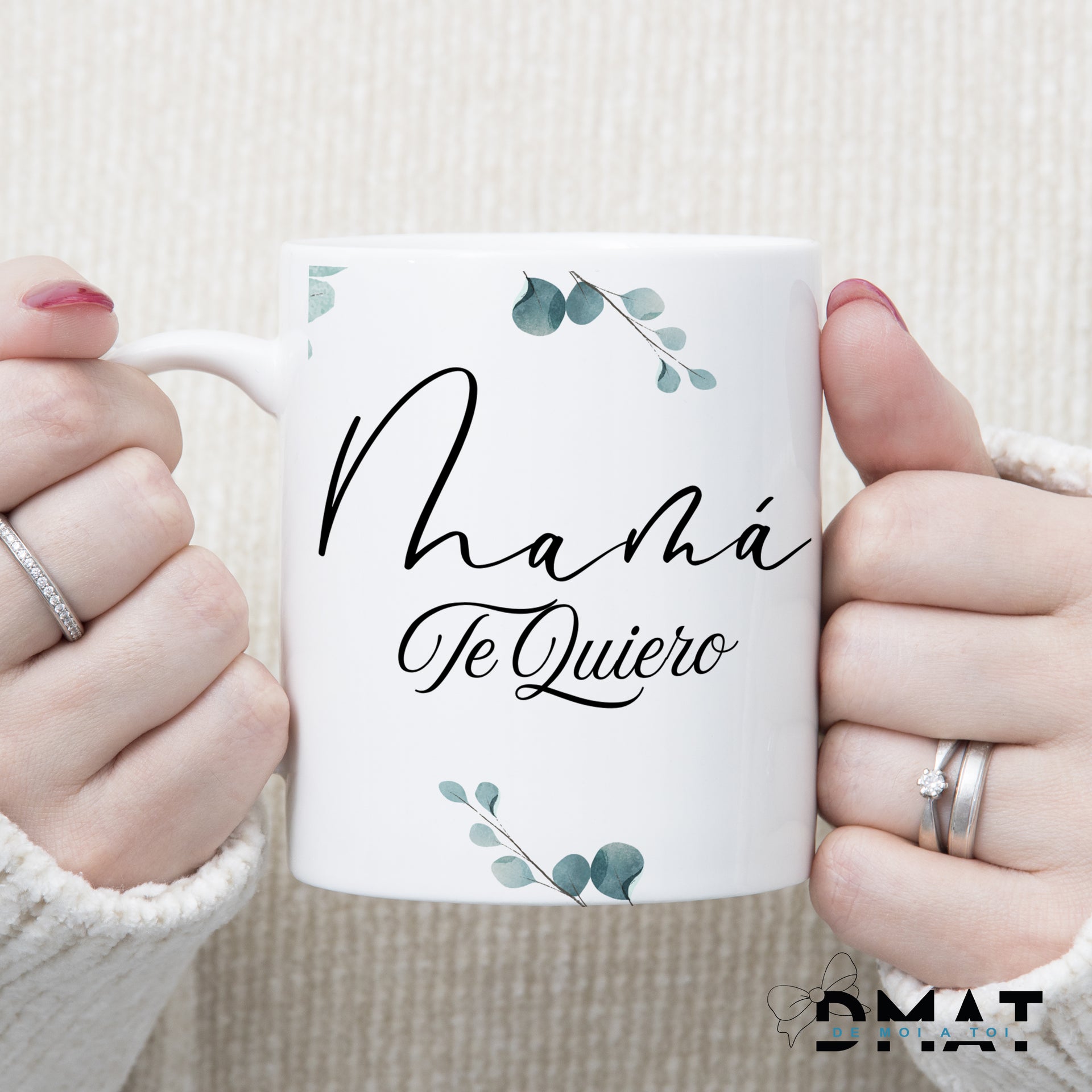 Taza personalizada para familia con diseño acuarela - de moi a toi