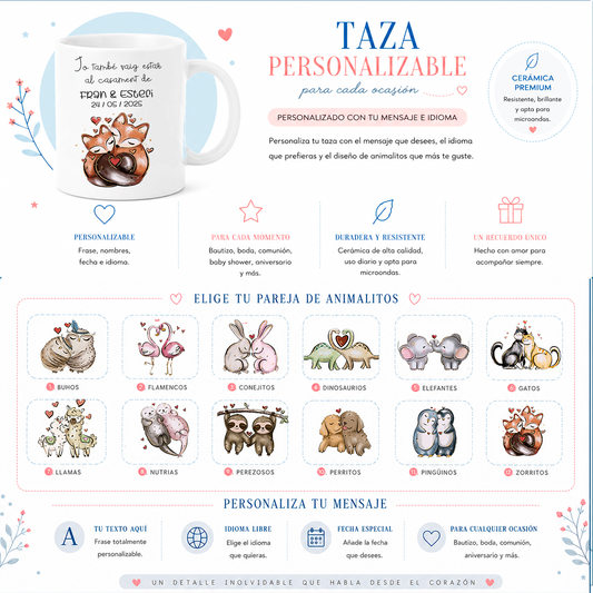 Taza Personalizada yo estuve «Animalitos» | Regalo Bebé, Embarazada, Boda y Bautizo