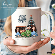 Regalo navideño personalizado con ilustración familiar