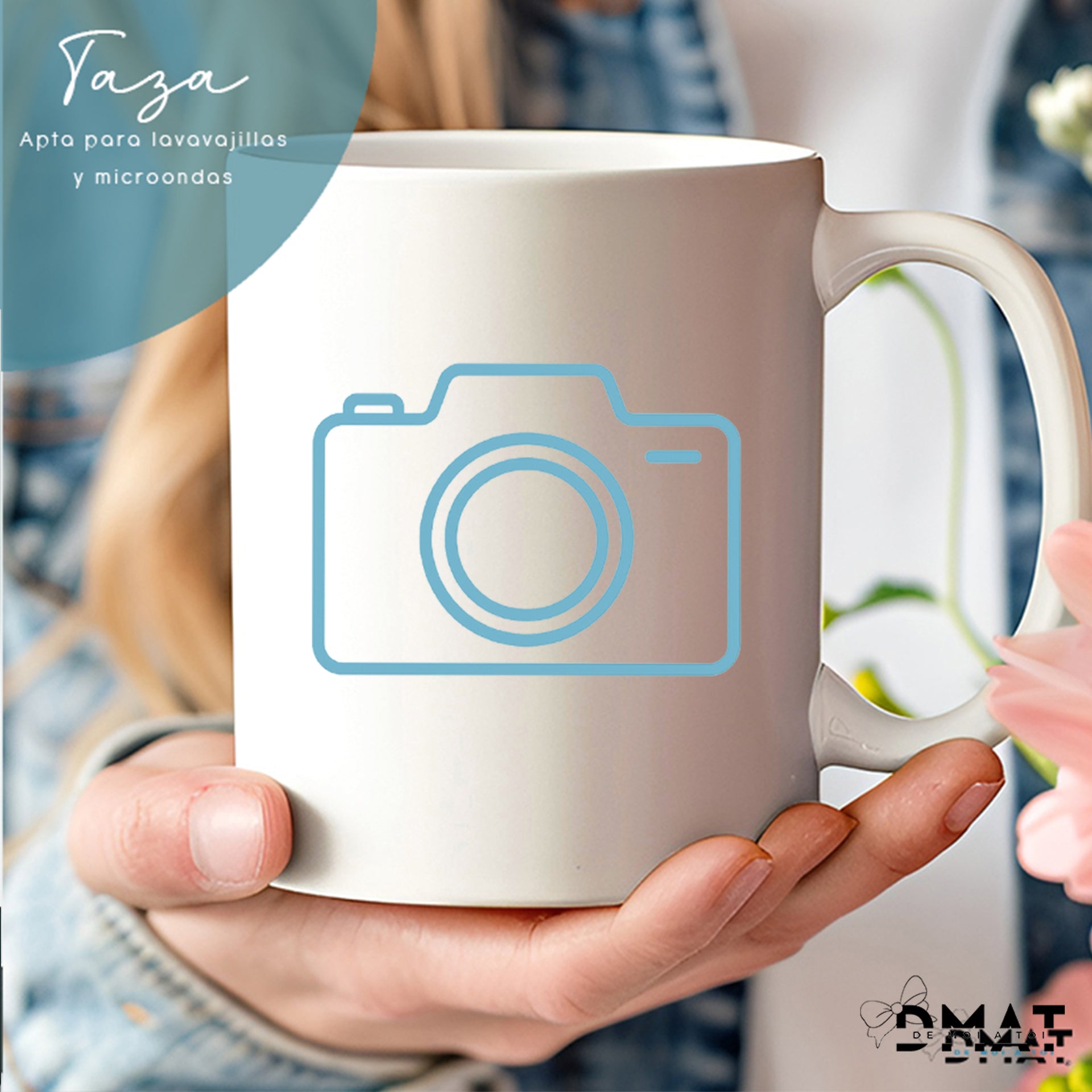 Taza de cerámica blanca personalizada con foto – De moi à toi