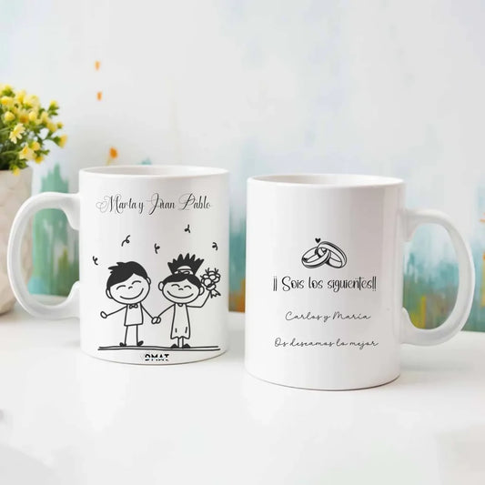 Taza personalizada para regalar a los siguientes en casarse