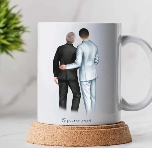 Tazas personalizadas como regalo de boda para el padre del novio