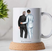 Tazas personalizadas como regalo de boda para el padre del novio