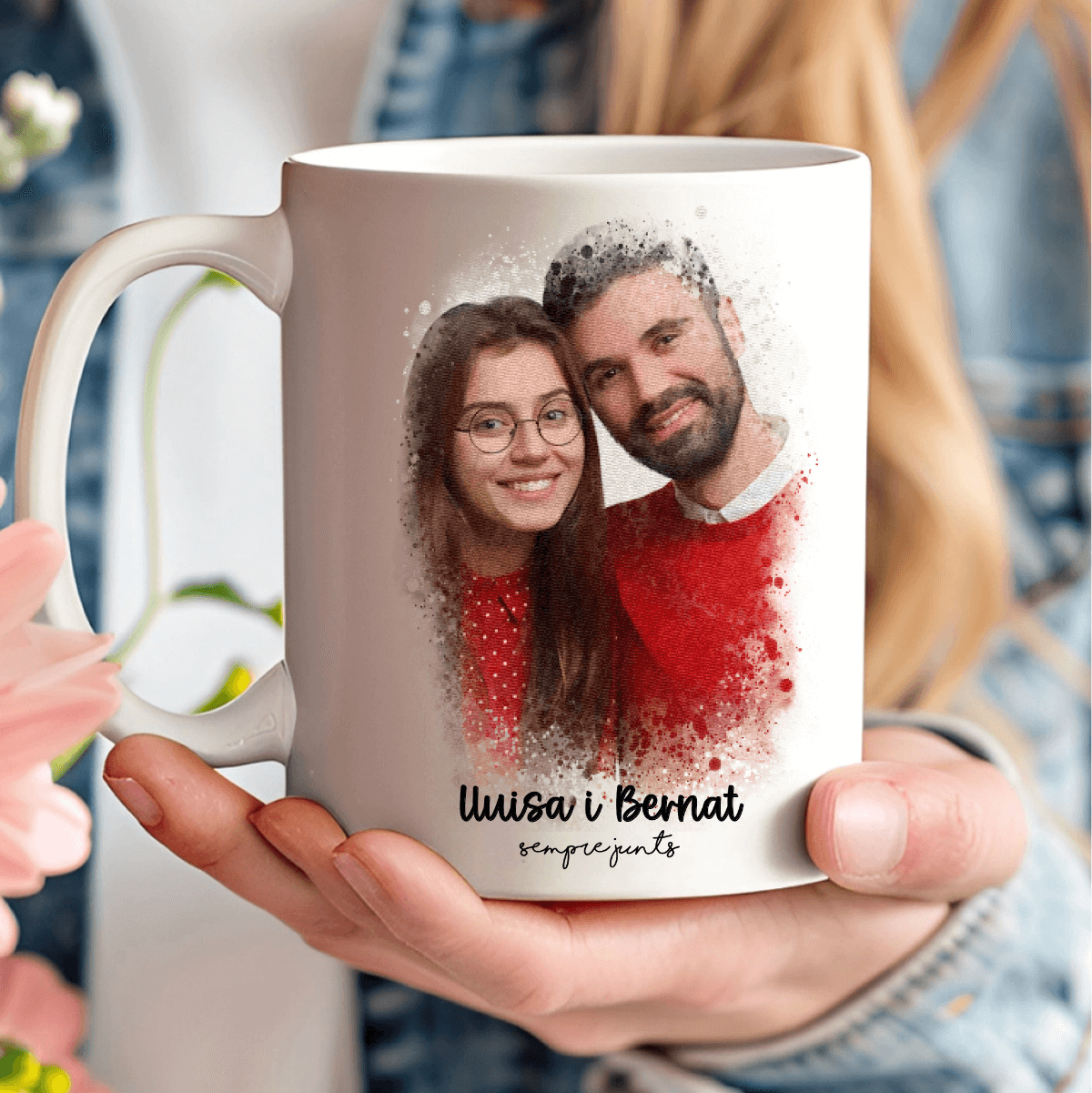 Taza personalizada con foto como regalo romántico para parejas editable online