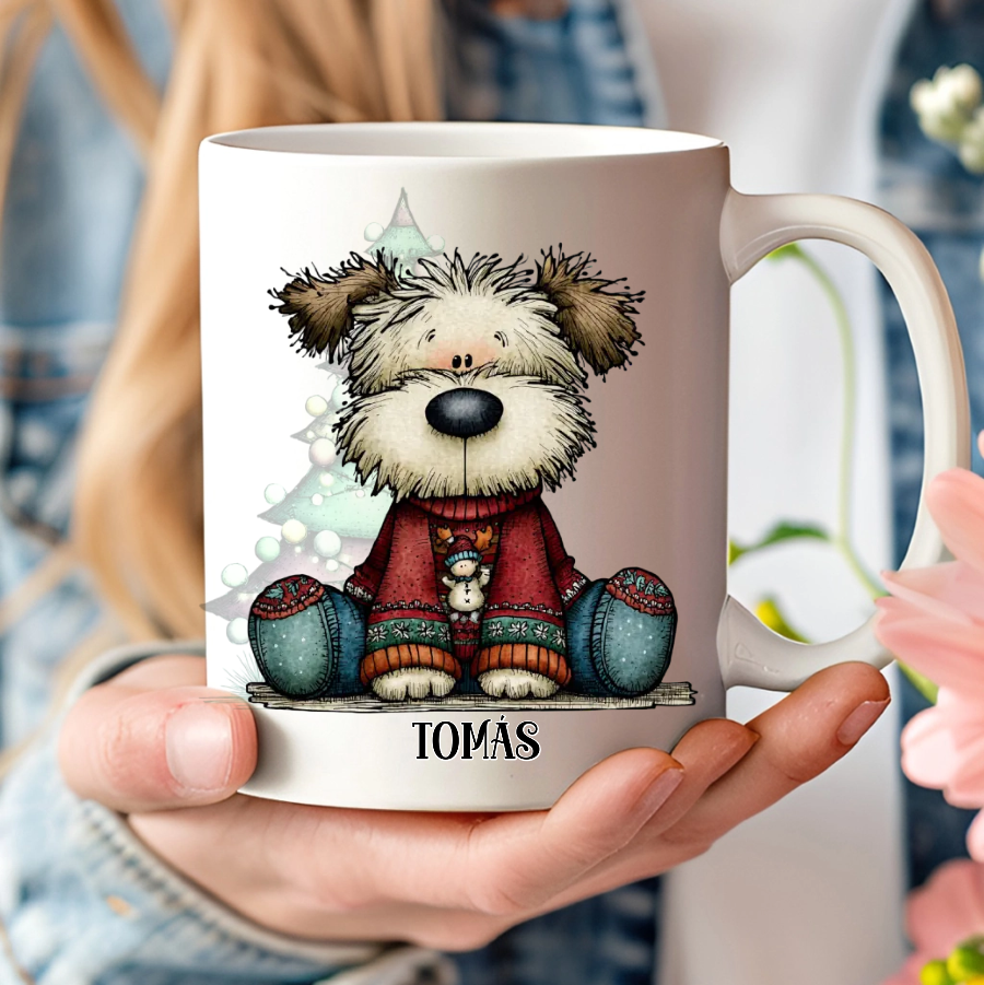  taza personalizada perretes navideños – regalo original – De moi à toi 