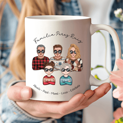 Regalo personalizado de navidad con creador de dibujo personalizado en linea para familia