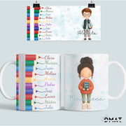 taza personalizada para maestro o maestra con nombres de alumnos