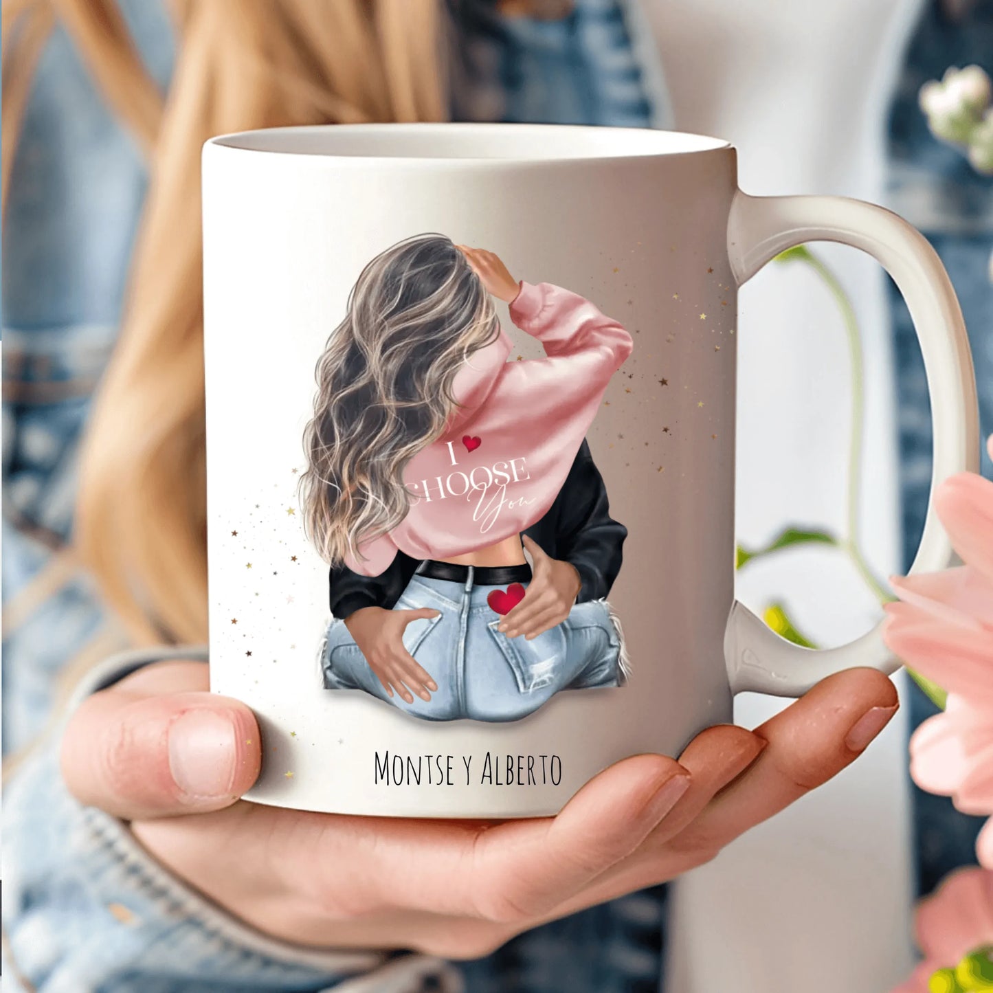 taza personalizada  romántica  para regalar a novios