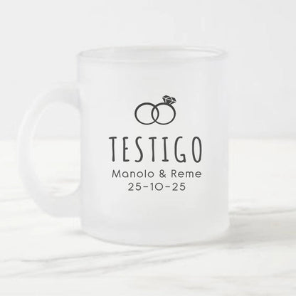 Taza de cristal personalizada para testigo de boda - de moi a toi