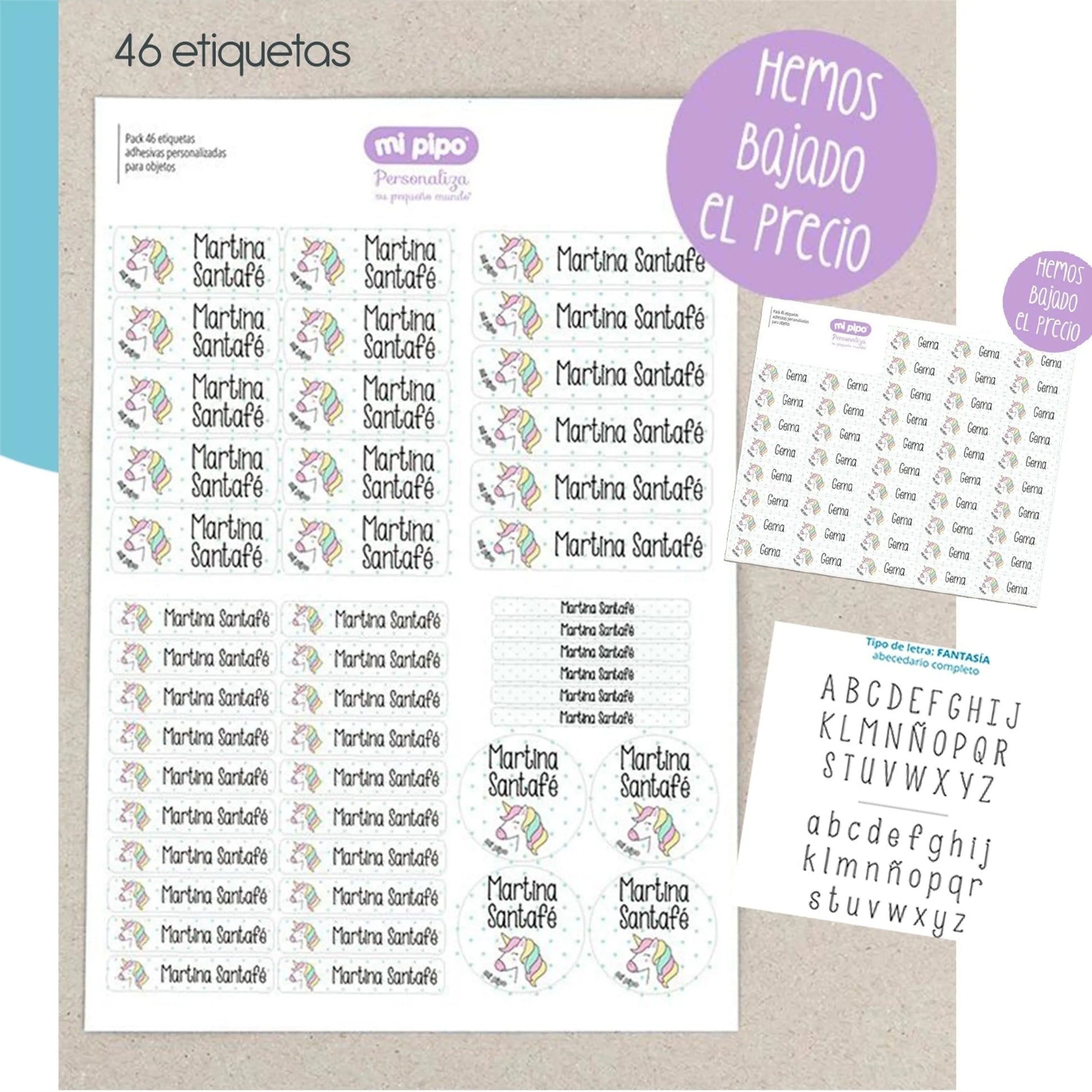 etiquetas objetos para niños con nombres